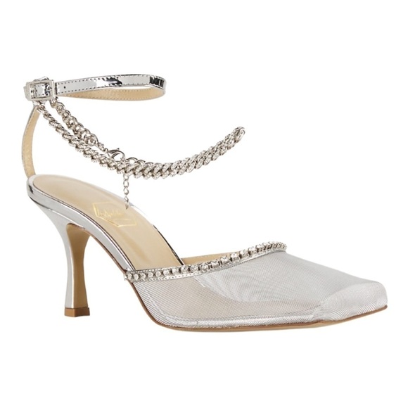 Nalebe stellar Crystal-Embellished Ankle-Strap Pumps silver - Picture 1 of 16